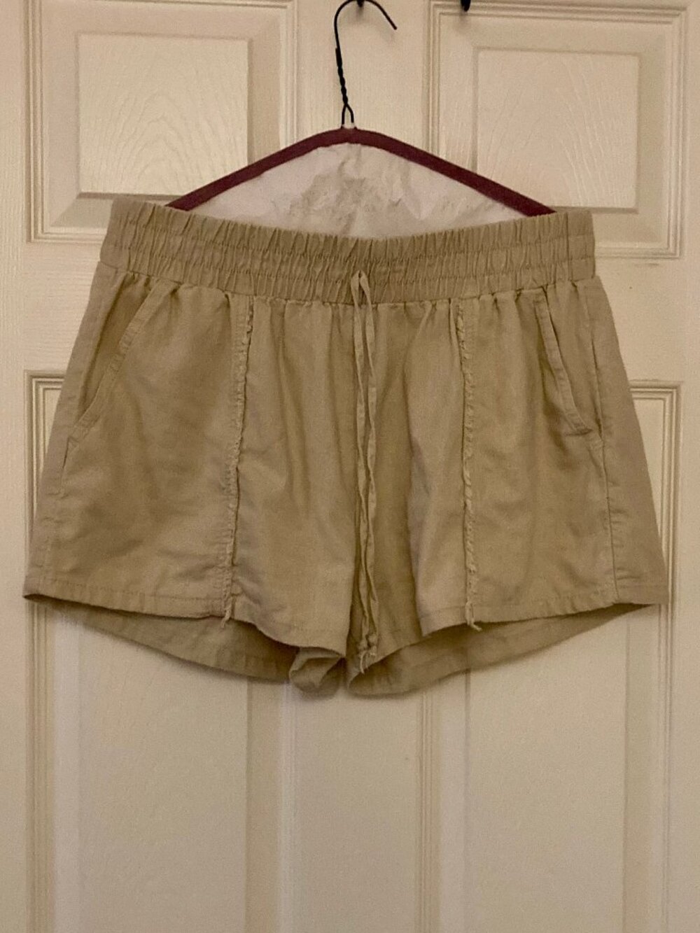 Linen Blend, Excellent Condition, SZ M, Shorts, Beige, Tan, Khaki